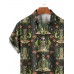 Men's Resort Style Hibiscus Weird Tiki Hawaiian Short Sleeve Shirt