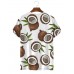 Men's Fashion Crew Neck Coconut Print T-Shirt