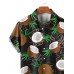 Men's Coconut and a Monstera Leaf Hawaiian Short Sleeve Shirt