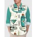 Hand Drawn Geometric Martini Glasses And Bottles Printing Men's Long Sleeve Shirt