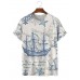 Men's Trendy Nautical Chart Print T-Shirt