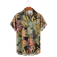 Men's Tropical Plant Hawaiian Short Sleeve Shirt