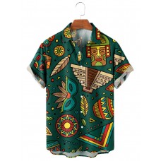 Men's Mexican Cactus Resort Style Hawaiian Short Sleeve Shirt