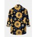 Men's Sunflower Hawaiian Resort Style Long Sleeve Shirt