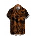 Men's Casual Printed Lapel Short Sleeve Shirt 04266509M
