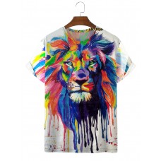 Men's Trendy Lion Print T-Shirt
