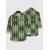 Plaid Series Artistic Hand Painted Colorblock Stripes Men's Long Sleeve Shirt
