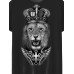 Men's Fashion New Cross and Lion Print T-Shirt